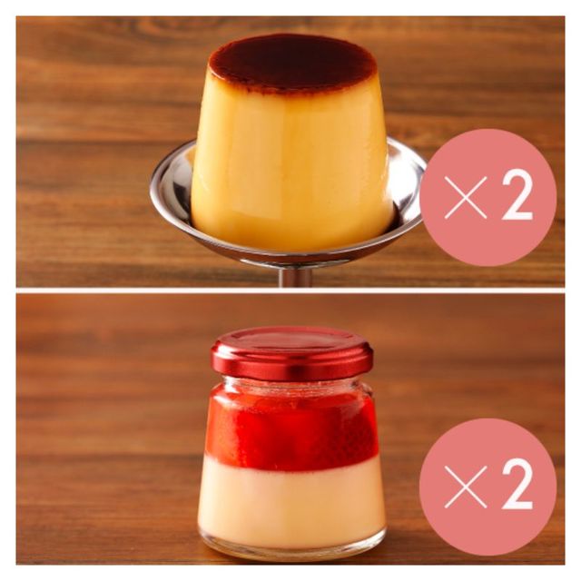 レトロ&まるごと苺プリン4個セット