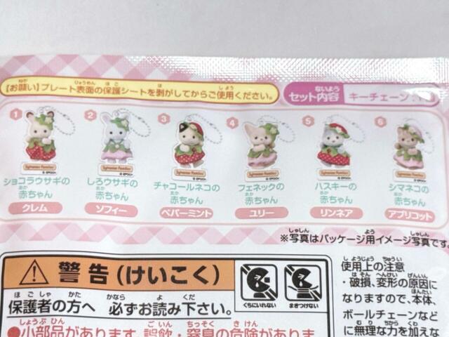 「赤ちゃんアクリルキーチェーン -いちご-」のラインナップは全6種類！