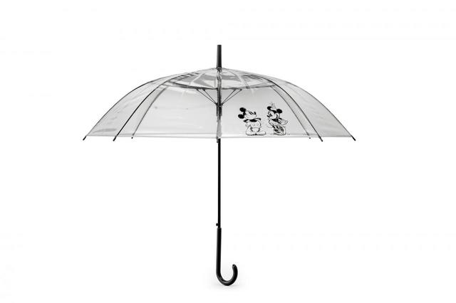 折れにくいビニール傘 ＜ミッキー&ミニー＞ グレー　698円　