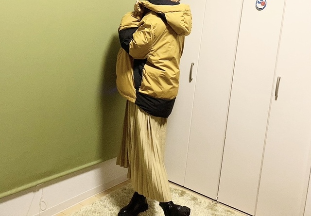 【ワークマン レディース防風撥水ストレッチウォームフーディ】大きめサイズなので腰まで隠れます