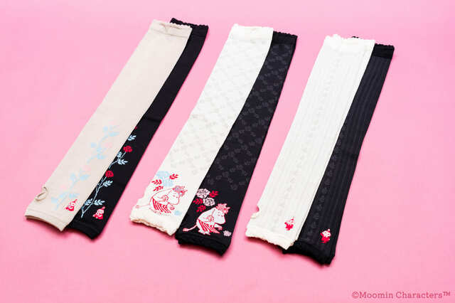 【「ムーミンママズデー」シリーズ】アームカバー　各1,210円（発売元：株式会社ウイックス）