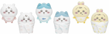 「ちいかわベビー」おくるみぬいぐるみ 各2,530円