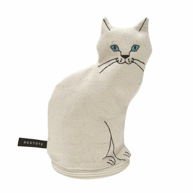 〈ポーチ〉 商品名：EU.ウィズルー.オスワリネコｰA（カラー：01/ SHIRO）