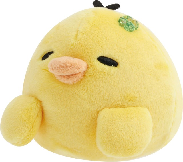 【リラックマ「チャイロイコグマのくまきゅんDays」】「のび~ぬいぐるみ」2,750円/も~ちもち素材のキイロイトリ