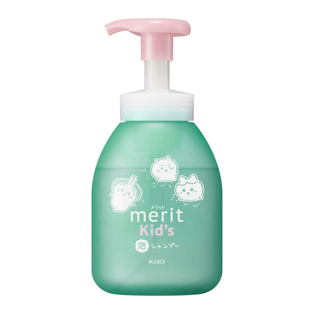 【メリットキッズ ちいかわ限定デザイン】シャンプーはちいかわ、ハチワレ、うさぎの仲良しトリオ