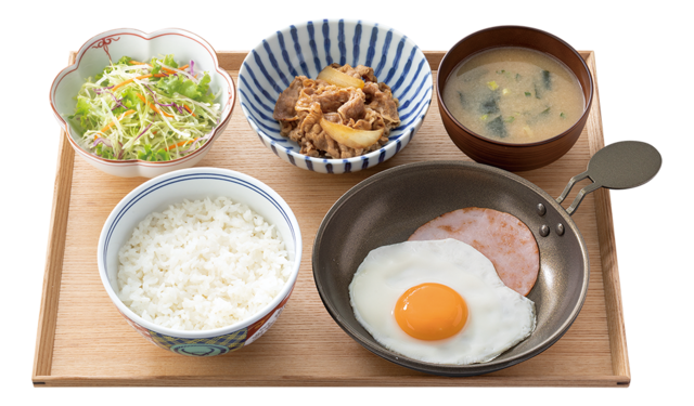 第6位「ハムエッグ牛小鉢定食」567円（税込）