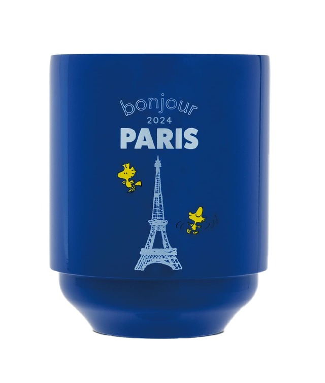 『SNOOPY 真空断熱 スタッキングタンブラー BOOK Football』後面にはエッフェル塔とウッドストックがプリント