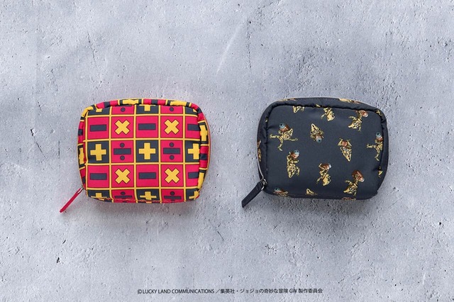 【ジョジョの奇妙な冒険 黄金の風】「ポーチ」（サイズ：約10×13×5cm）各￥3,300／“トリッシュ・ウナ