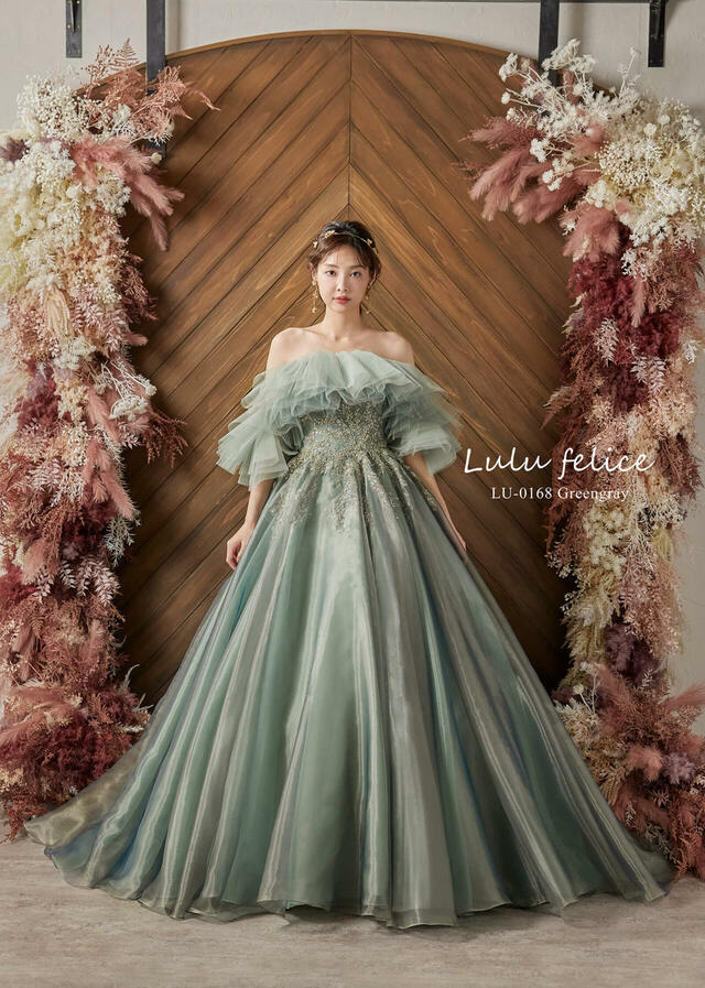 クラウディア「Lulu felice（ルル・フェリーチェ）」新作ウェディングドレス　LU-0168_Greengray