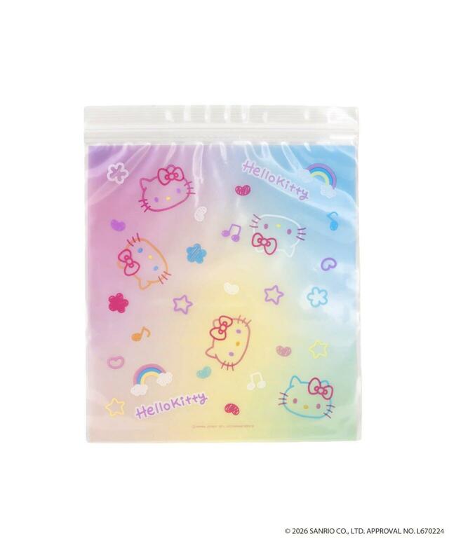 【3COINS×ハローキティコラボアイテム人気ランキング 4位】「HELLO KITTY ジップバッグ」ピンク 660円（税込）