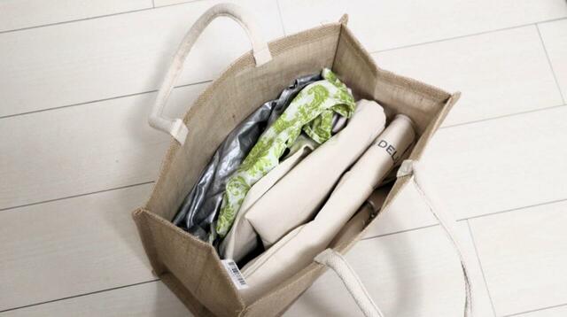 【無印良品 ジュートマイバッグ】増えがちなショッピングバッグの保管にもおすすめ！   