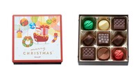 「クリスマスファンシーチョコレート(9個入)」<価格:702円(税込)>【クリスマスデザインパッケージやアドベントカレンダーが登場♪「モロゾフ」の2025年クリスマス商品をご紹介!】