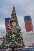 アメリカンウォーターフロント S.S.コロンビア号前のクリスマスツリー｜東京ディズニーシー「ディズニー・クリスマス」2018年