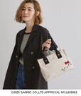 【grove×ハローキティ「Lee別注 フェイス刺繍スクエア型2WAYトートバッグ」￥5,497】ハンドルの横にはチャームなどを付けられるDカンも