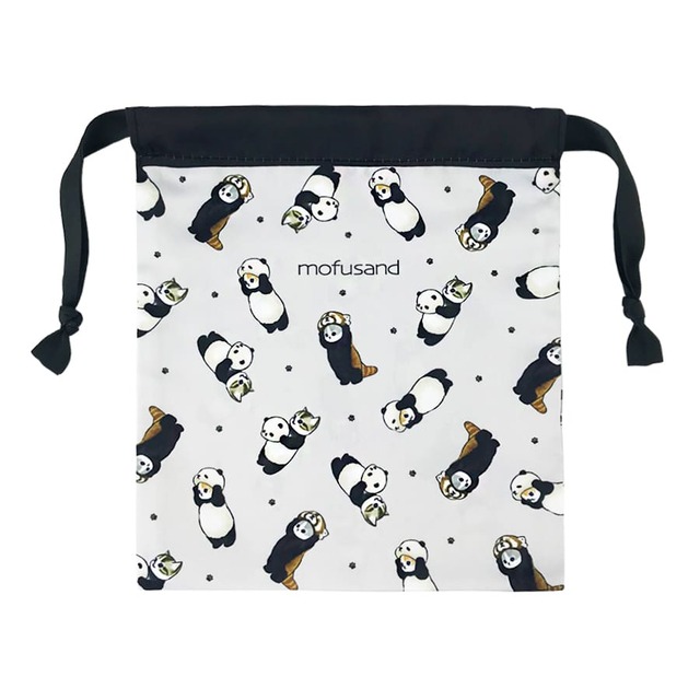 【モフサンド】巾着3枚セット　1,430円（税込）3枚目はパンダにゃん