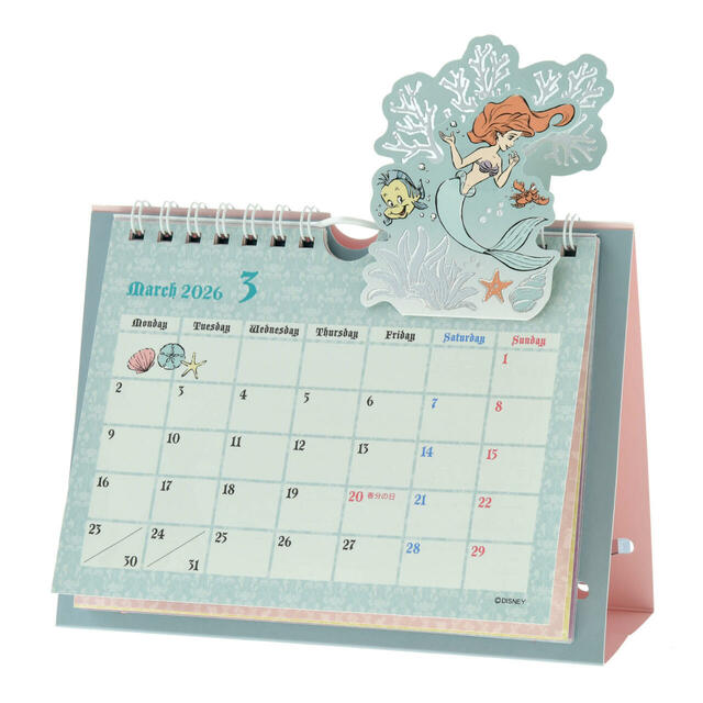 ディズニーキャラクター 卓上カレンダー ポップアップ メタリック CALENDAR&ORGANIZER 2026 2,200円