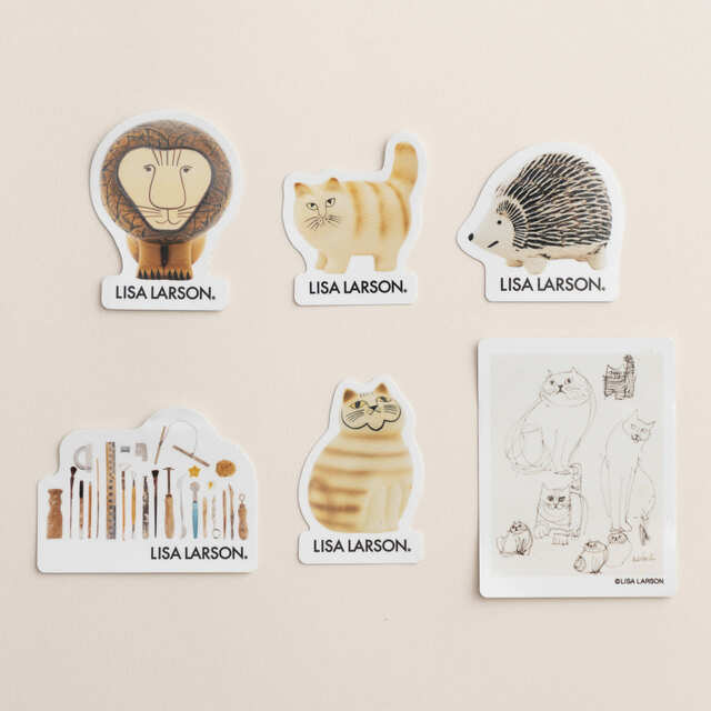 【リサ・ラーソン】「ダイカットステッカー」各￥440／展覧会の記念や、ちょっとしたお土産にもおすすめ