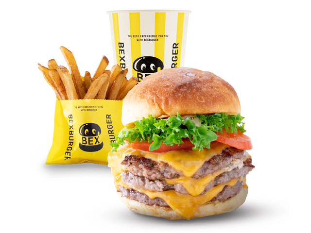 ベックストリプルチーズバーガーSセット