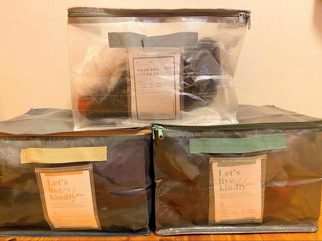 【3COINS(スリーコインズ) クリアワイドボックス】カラーボックス1段に入る大きさ