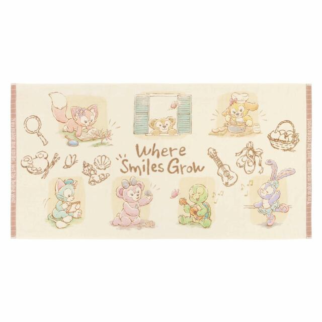 バスタオル 4,000円｜ダッフィー＆フレンズの「ウェア・スマイルズ・グロウ」グッズ｜東京ディズニーシー｜発売日：2024年7月1日（月）