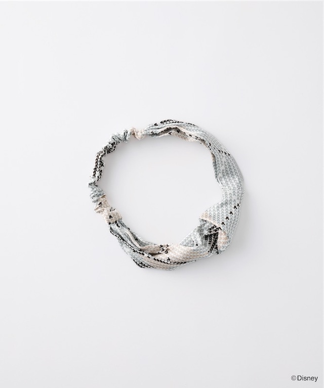 ミッキー&ミニー / アーガイルシルクヘアアバンド ブルー×ブラウン ¥12,100