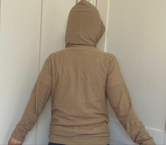 【ファッションセンターしまむら UVボーダーZIPPK】フードのサイズはぴったりめ