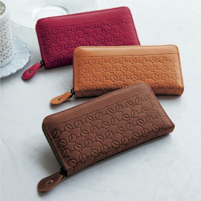 本革型押し長財布［日本製］「ミッキーモチーフ」17,900円｜ディズニー「さりげなミッキー」