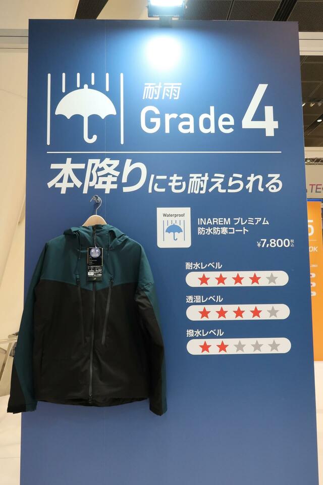 耐雨度:グレード4は本降りにも耐えられます