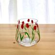 【3COINS（スリーコインズ）　チューリップグラス】330円／レトロで可愛い！