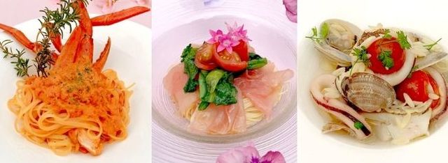 リングイネ グランキオ風、生ハムのカッペリーニ、リゾーニと魚介類のアクアパッツァ