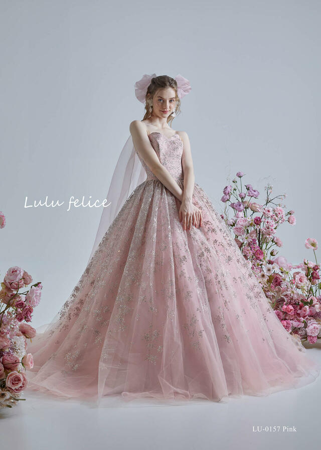 「Lulu felice（ルル・フェリーチェ）」新作ウェディングドレス　LU-0157_Pink