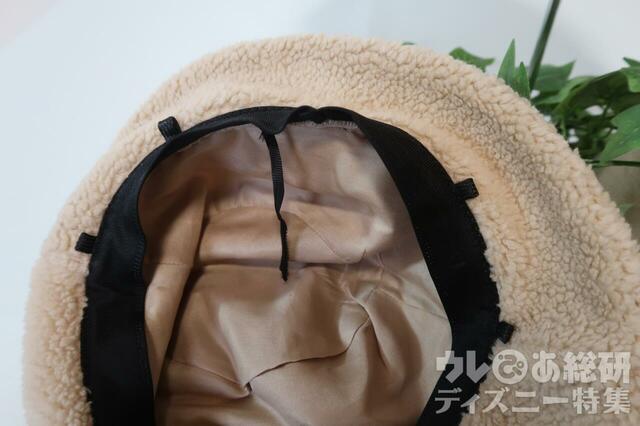 ワークマン　Disneyワッペンボアハット　サイズ調節できるマジックテープ、ストラップ用ループ付き