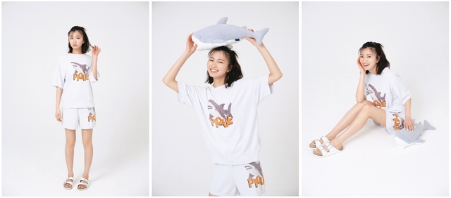 COOL COLLECTION シャーク ジャガードシリーズ シャークジャガードプルオーバー ¥6,930シャークジャガードショートパンツ ¥6,160カラー:ピンク/ブルーサイズ:フリーシャークぬいぐるみ ¥5,390カラー:ブルーサイズ:フリー