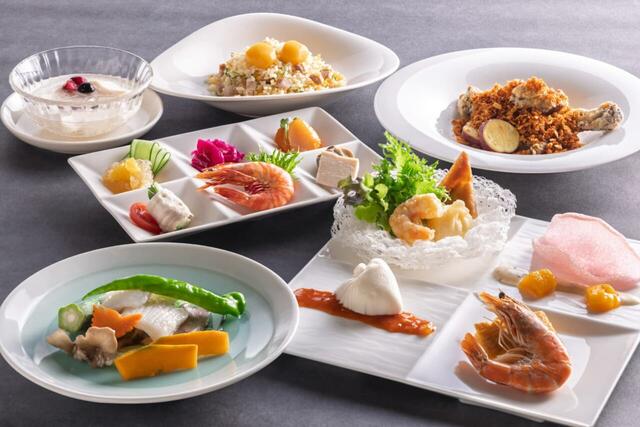 「華やぐ秋の特別ディナー「贅沢三昧」」<期間:2025年9月13日〜11月30日>【天麩羅も!飲茶も!デザートも!ホテルニューオウミのレストラン3店舗で“食べ放題の競演”「秋の収穫祭」開催!】