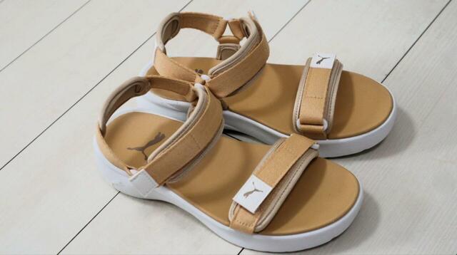 【PUMA ソフトライド VOLA サンダル】足首とつま先の2か所でベルト調整が可能。面ファスナー仕様でしっかりホールドできます