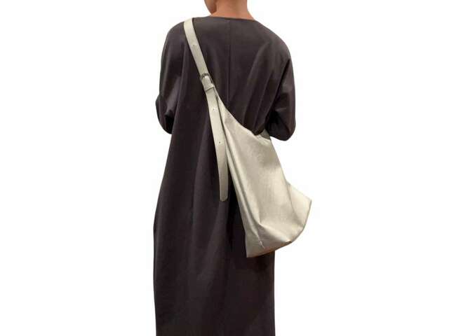 【無印良品 二重編み七分袖ワンピース】オーガニックコットンが使用されていて、とても軽い着心地です