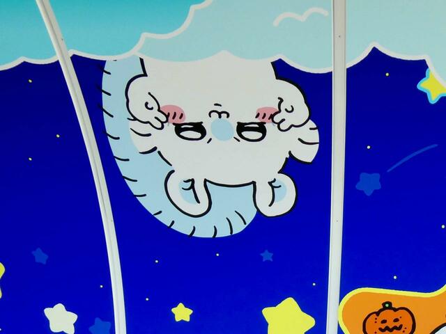 お得意のぶりっ子ポーズを決めるモモンガ。上からぶら下がっているように見えてかわいい♪