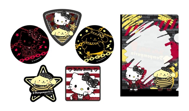 【Happyくじ「Sanrio characters PUNKS PartyHalloween2026〜」】J賞：ミニファイル付きステッカーSET（全5種）／「クロミ・マイメロディ」「シナモロール・リトルツインスターズ」「ハローキティ・ポムポムプリン」「ハンギョドン・タキシードサム」「ポチャッコ・あひるのペックル」の5種類