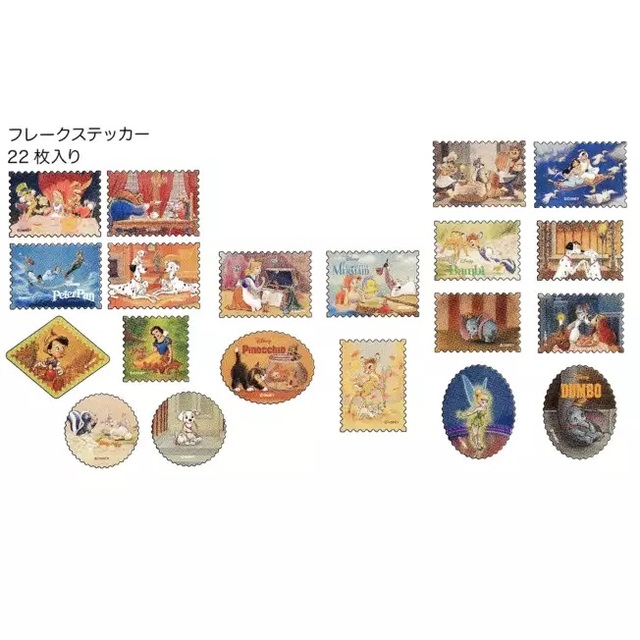 ディズニーキャラクター シール・ステッカー フレーク 切手風 クラシック Sticker Collection 700円