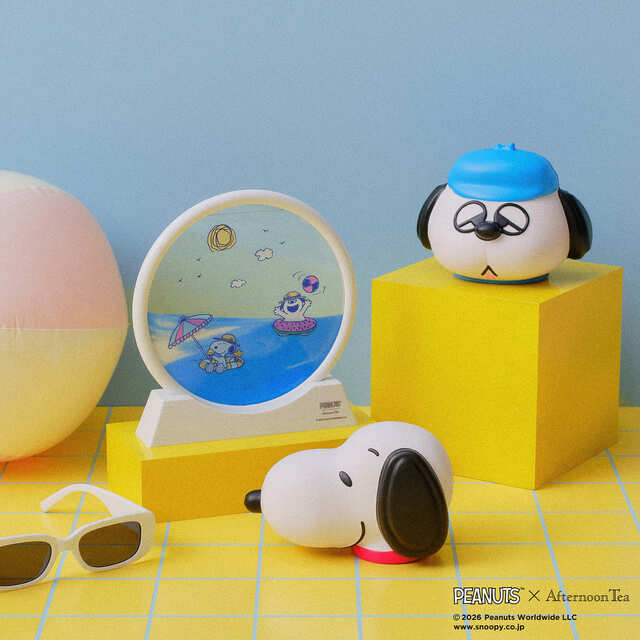 【PEANUTS×Afternoon Tea】サンドピクチャー ¥4,950、スクイーズ 各¥2,200/もちもちの感触がクセになる、スクイーズが仲間入り!
