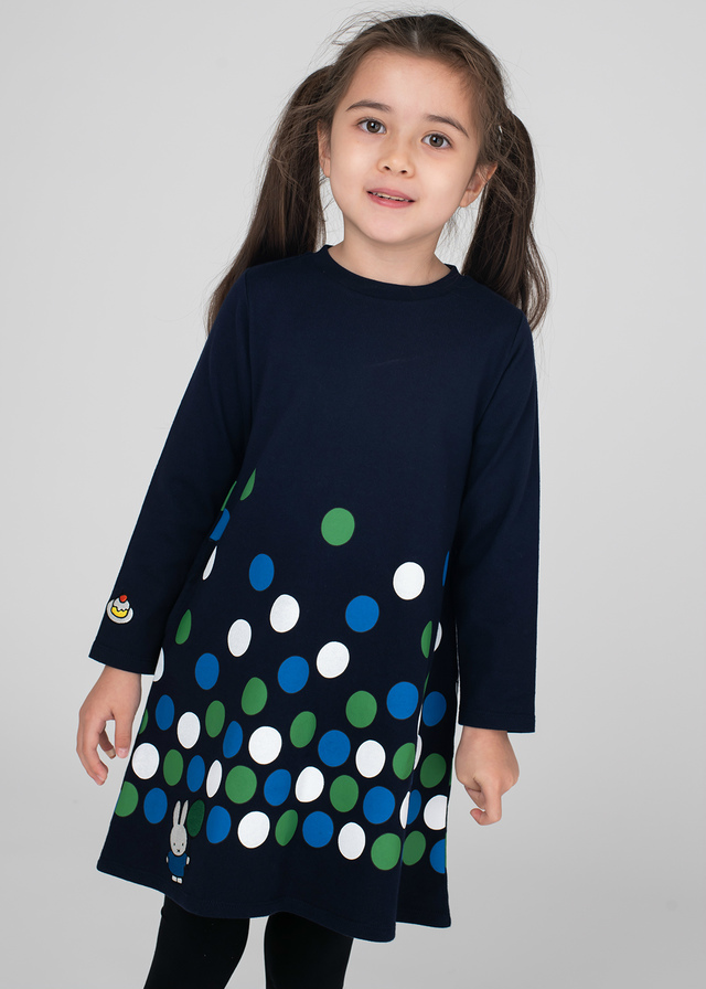 キッズ・ベビー 長袖ワンピース「風船ドット」3,300 円(税込)(サイズ：90/110/130)