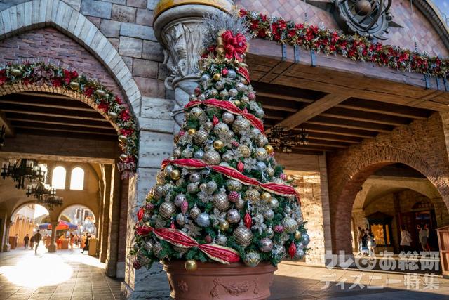 ミラコスタ通りのデコレーション｜ツリーとの記念撮影もオススメ