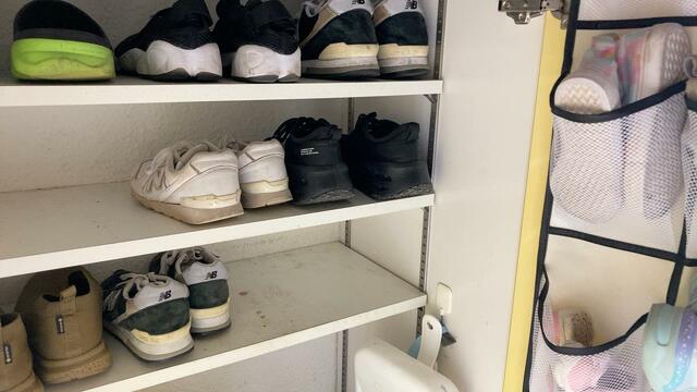 【PureNicot ウォールポケット吊り下げ収納】After：朝の支度で子どもの靴を探す手間がかなり減りました