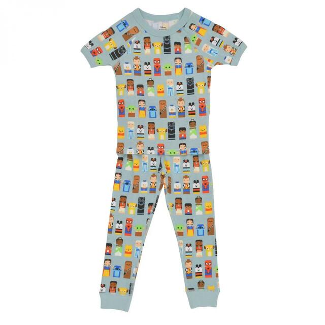 ディズニーキャラクター キッズ用半袖パジャマ ブルー Disney100 Unified Characters Collection 3,630円