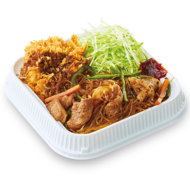 牛春雨プルコギとメンチカツの合い盛り単品