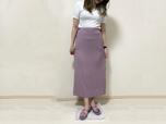 【GU（ジーユー） ランダムシャーリングフレアスカート】くすみパープルがかわいい！