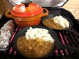 【シュガービーチ大洗】夕食のカレーを温めているところ