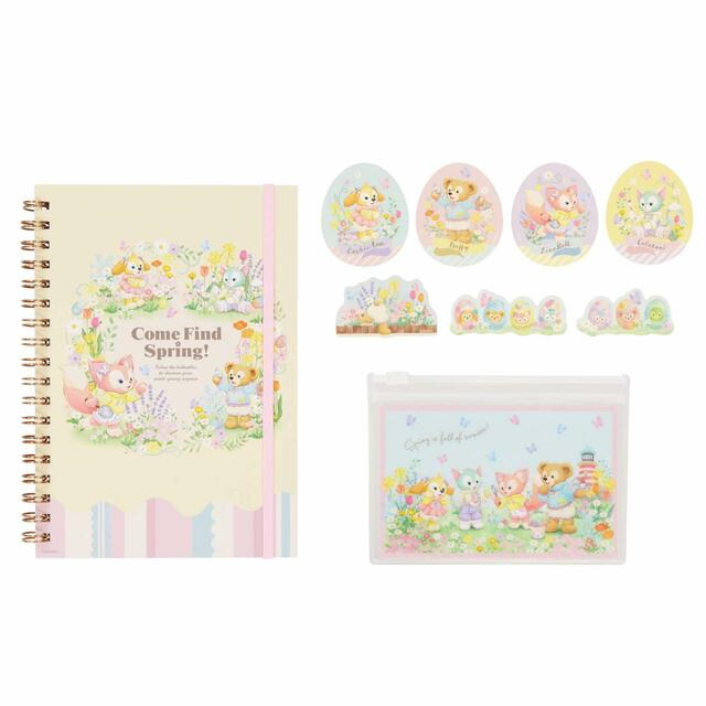 ステーショナリーセット 1,800円｜東京ディズニーシー「ダッフィー＆フレンズのカム・ファインド・スプリング！」スペシャルグッズ｜発売日：2024年4月1日（月）