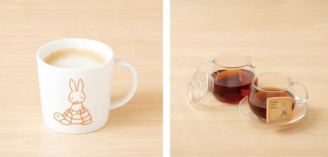 「カフェラテ（ hot）、アールグレイティー（hot）」【ミッフィーのテーマカフェ「miffy café tokyo」がグランドオープン】
