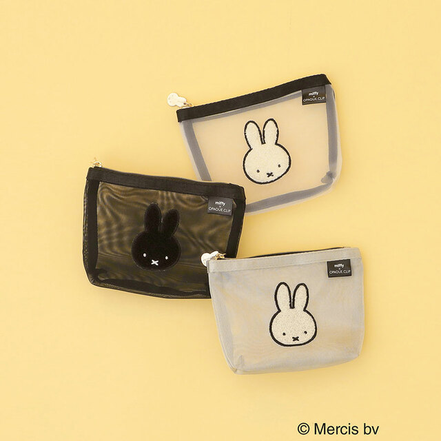 【OPAQUE.CLIP × miffyグッズ新作】さがら刺繍チュールメッシュポーチ:2,479円(税込)